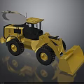 Yellow Heavy Duty Construction Loader With Large Bucket And Black Wheels