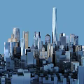 Modern City Skyline With Tall Skyscrapers Iconic Pearl Tower And Blue Sky