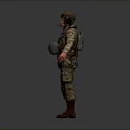 Realistic 3D Military Soldier Character With Tactical Vest Helmet Boots And Open Arms Pose