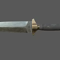 Restaurant Kitchen Professional Chef Knife With Silver Blade Black Handle And Gold Accent