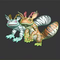 Game Movie Dragon Character Figurines With Striped Tiger And Black White Patterns