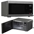 LG Black Microwave Oven With Open Closed Door Digital Display And Glass Turntable
