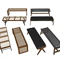 Various Styles Sofa Bench With Wooden Frame Woven Design And Leather Seat Living Room
