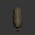 Wild Boar With Brown Fur And White Tusks Standing On Dark Background