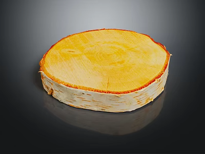 Natural Round Wood Slice With Visible Tree Rings And Smooth Natural Texture 3d model