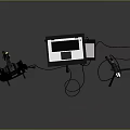 Professional Music Recording Equipment Setup With Electric Guitar Laptop And Microphone Stand
