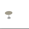 Sleek Modern Round Coffee Table With Wood Grain Tabletop And Metal Pedestal Base 3d model