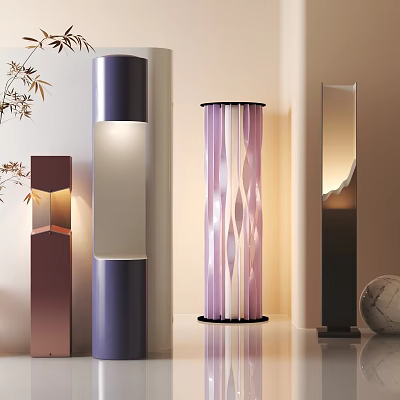 Modern Stylish Floor Lamps With Various Designs And Decorative Shades For Home Decor 3d model