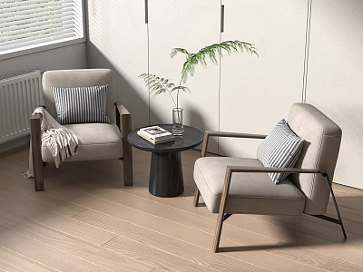 Modern Leisure Chair Leisure Table and Chair Decorative Painting 3d model