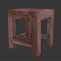 Rustic Wooden Square Side Table With Natural Grain And Solid Structure
