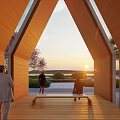 Modern gallery landscape framework 3d model