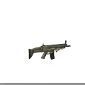 Beige Tactical Rifle With Magazine Scope Mount And Modern Firearm Components