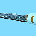 Industrial Utility Vehicle With Long Modular Structure And Cylindrical Processing Module