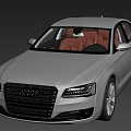 Sleek Silver Sedan With Red Leather Seats And Modern Front Grille Design
