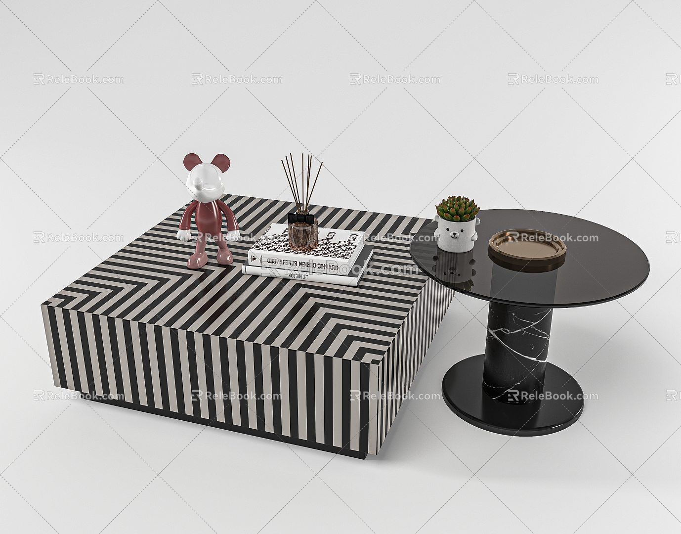 Coffee table combination 3d model