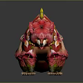 Fantasy Game Movie Character Raccoon With Red Pink Flowers Green Leaves And Striped Tail