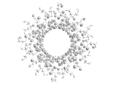 Round Decorative Lamp Panel With Intricate Curves And Small Spherical Details 3d model