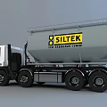SILTEK International White Tanker Truck With Ladder And Multiple Wheels