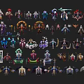Fantasy Characters And Mythical Creatures With Diverse Costumes And Detailed Designs