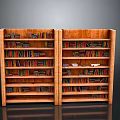 Pair of Wooden Bookshelves Filled With Various Books in Interior Space