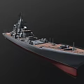 Detailed Warship 3D Model Featuring Deck Bridge And Weapon Systems Structure