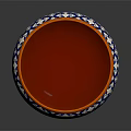 Decorative Dinnerware Set With Blue And White Pattern And Orange Interior Bowl