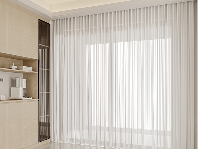 Modern Universal Curtain Fabric Curtain Gauze Curtain 3d model