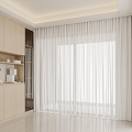 Modern Universal Curtain Fabric Curtain Gauze Curtain 3d model