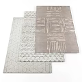 Modern Square Rugs With Different Geometric Patterns And Neutral Tones For Interior Decor 3d model