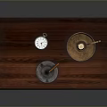 Dark Wooden Display Shelf Cabinet With Drawer Lower Shelf Candle Holder And Small Dish
