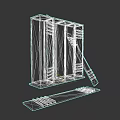 Old Green Metal Weapon Storage Locker With Long Metal Plate Components