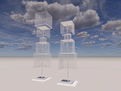 Modern Crystal Square Column Crystal Square Column Wedding Props 3d model