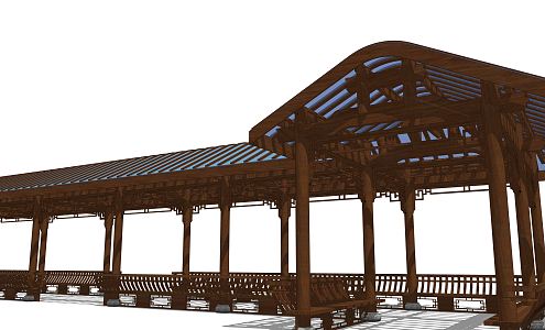 New Chinese Style Corridor Frame 3d model