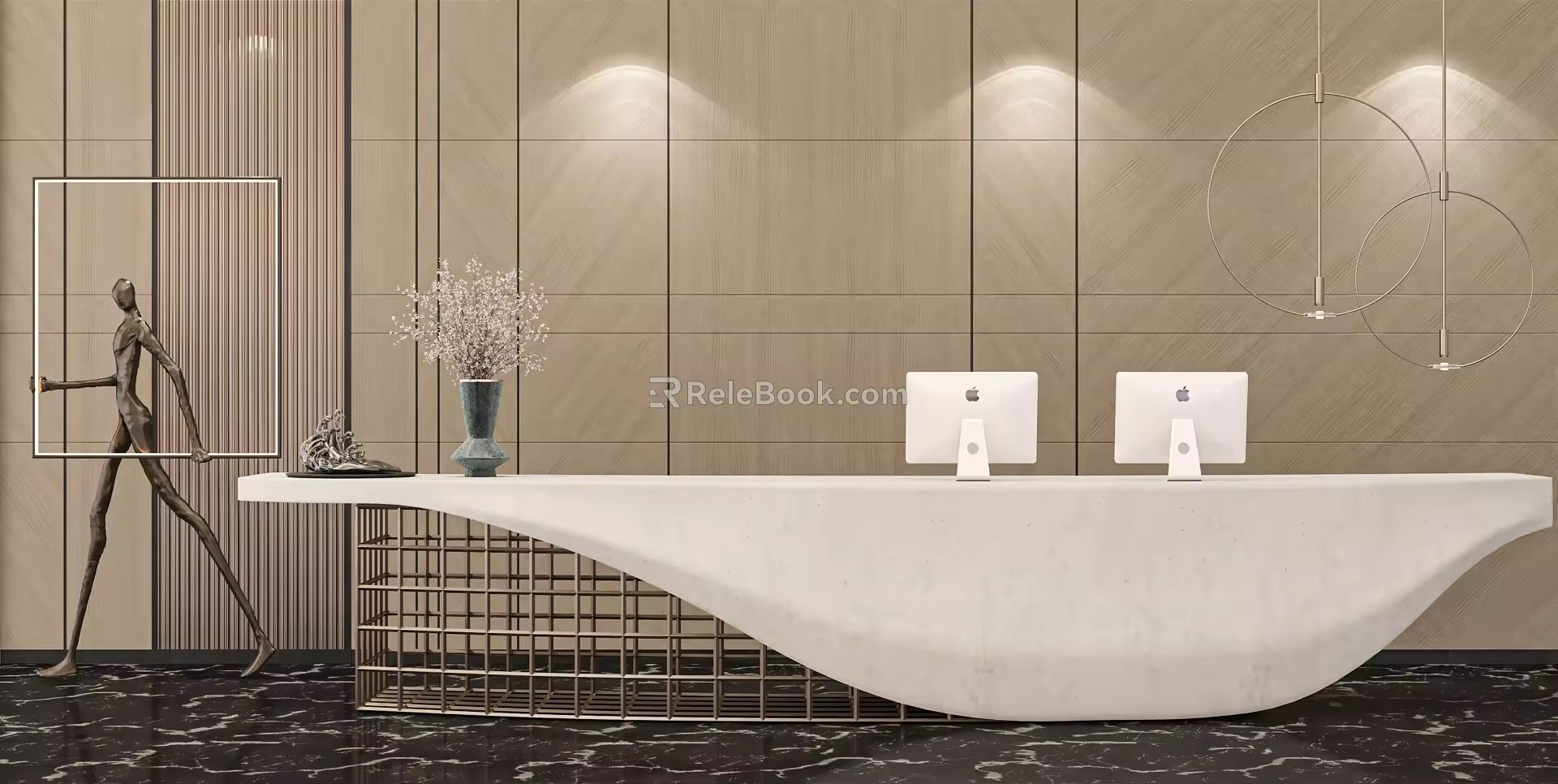 Modern reception desk 3d model