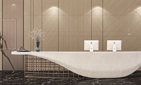 Modern reception desk 3d model