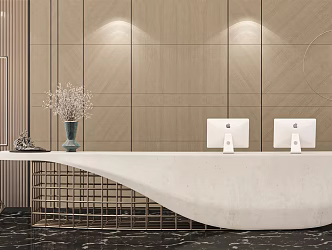 Modern reception desk 3d model