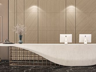 Modern reception desk 3d model