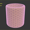 Golden Decorative Furniture Piece With Geometric Diamond Pattern And Cylindrical Design