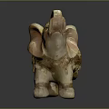 Decorative Gold And White Elephant Figurine With Ornate Design Details