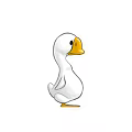 Cute White Duck Doll With Yellow Beak And Yellow Feet Cartoon Design