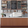 Commercial Coffee Shop Equipment With Valiance Machine Chalkboard Menu And Wooden Counter