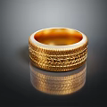 Exquisite Gold Ring With Braided Texture Shiny Surface And Clear Reflection 3d model