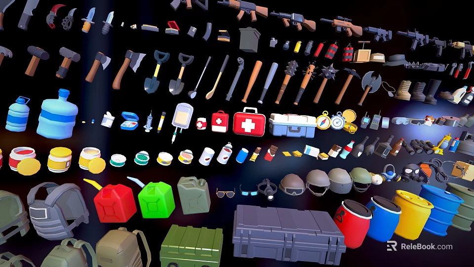 Essential Hardware Tools Collection With Hand Tools Toolboxes And Storage Containers 3d model