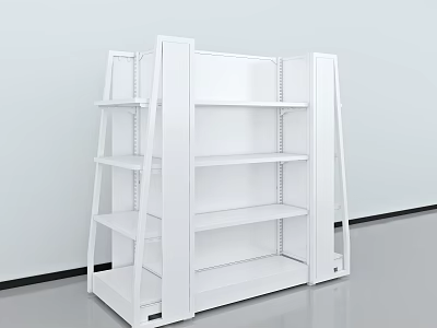 Modern White Display Shelving Unit with Multi Tiered Open Design for Retail Stores 3d model