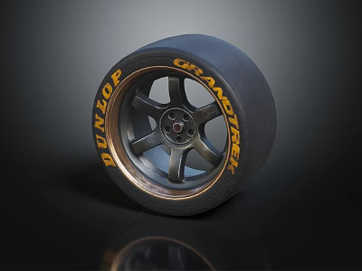 Goodyear Eagle High Performance Tire With Silver Alloy Rim And Black Tread For Sports Cars 3d model