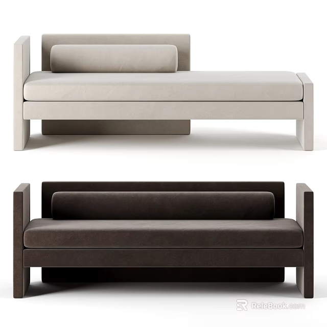 Modern Multi Person Sofa With Light Dark Upholstery And Sleek Frame Design 3d model 