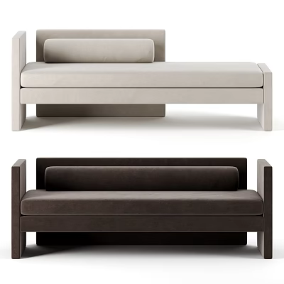Modern Multi Person Sofa With Light Dark Upholstery And Sleek Frame Design 3d model