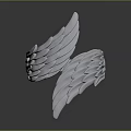 Elegant Silver Wing Shaped Jewelry Ring With Curved Design And Shiny Details