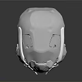 Futuristic Tactical Helmet Design with Mechanical Details for Sci Fi Apparel