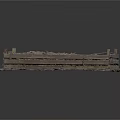 Wooden Rectangular Planter Box Filled With Mulch And Green Grass On Dark Background